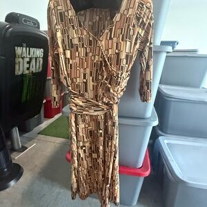 Geometric Print Wrap Dress m62
